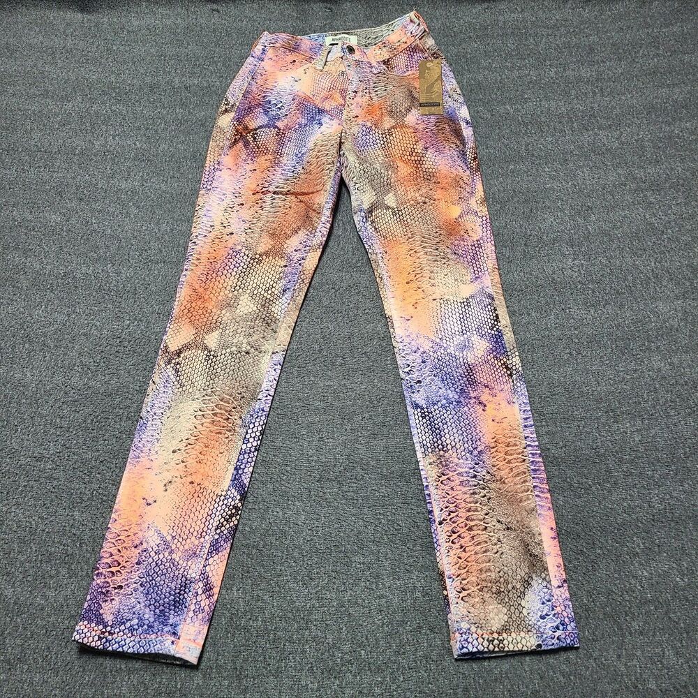 Aphrodite Jeans Womens 3 26 Multicolor Snakeskin Print Skinny Leg Made USA